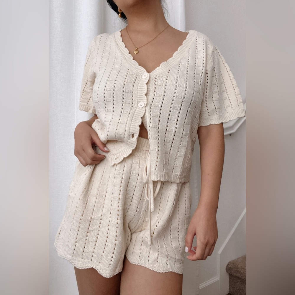 Cream knit set